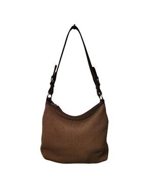 THE SAK Brown Crochet Braided Recycled Bottles Purse Shoulder Bag Pocketbook